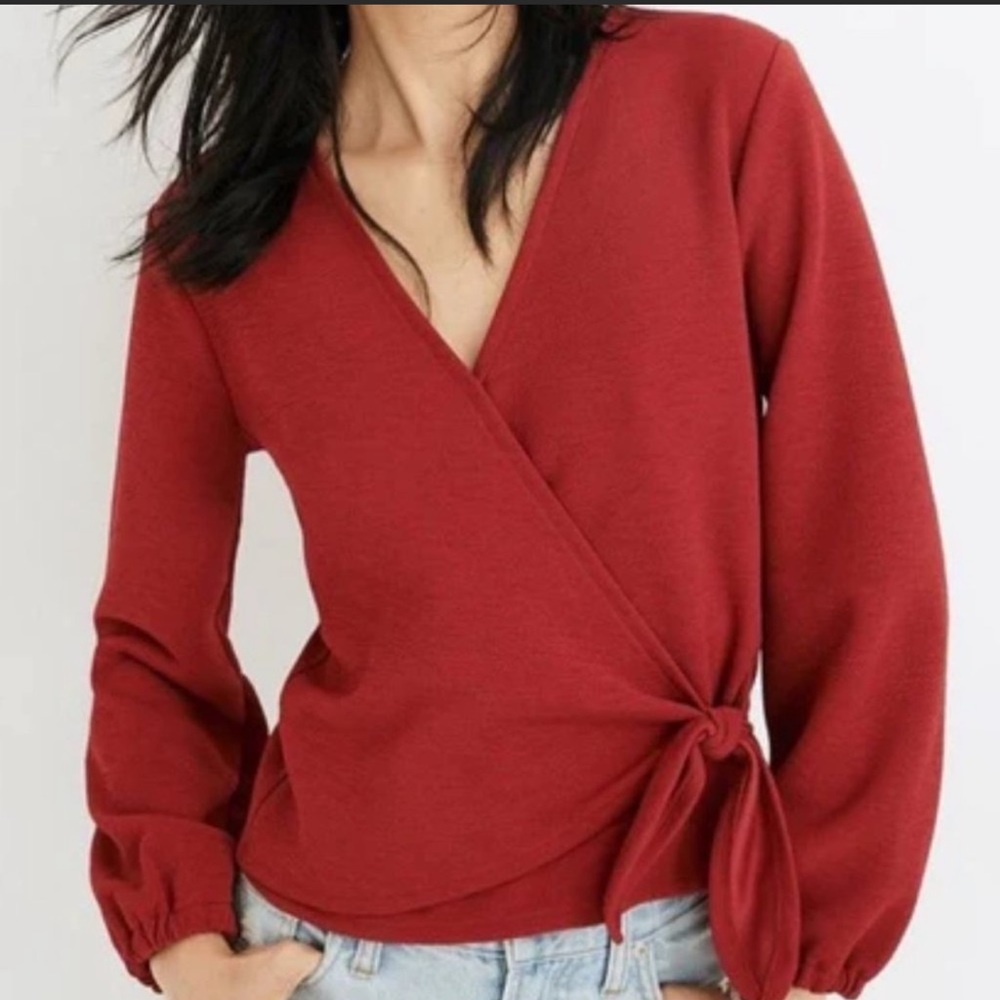 Madewell Texture & Thread Wrap Blouse
